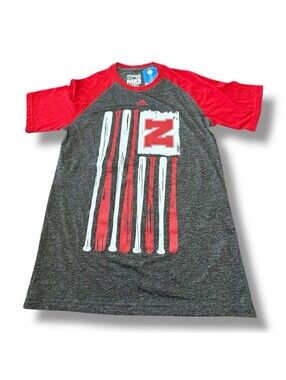 NWT Adidas Nebraska Huskers Reverse Retro Baseball 2 Hit T-shirt Women’s Size M